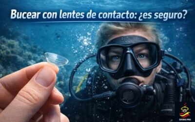 Bucear con lentes de contacto: ¿es seguro?