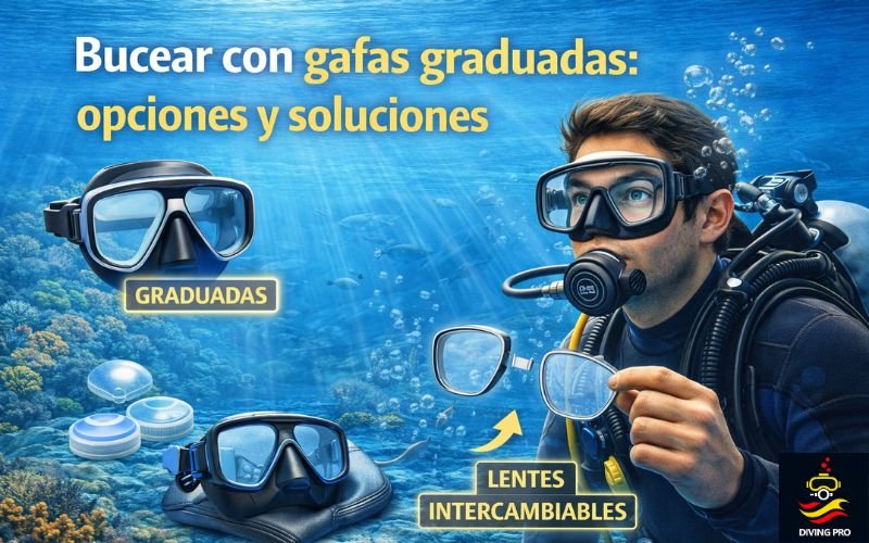 Bucear con gafas graduadas: opciones y soluciones Bucear con gafas graduadas
