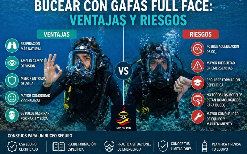 Bucear con gafas full face