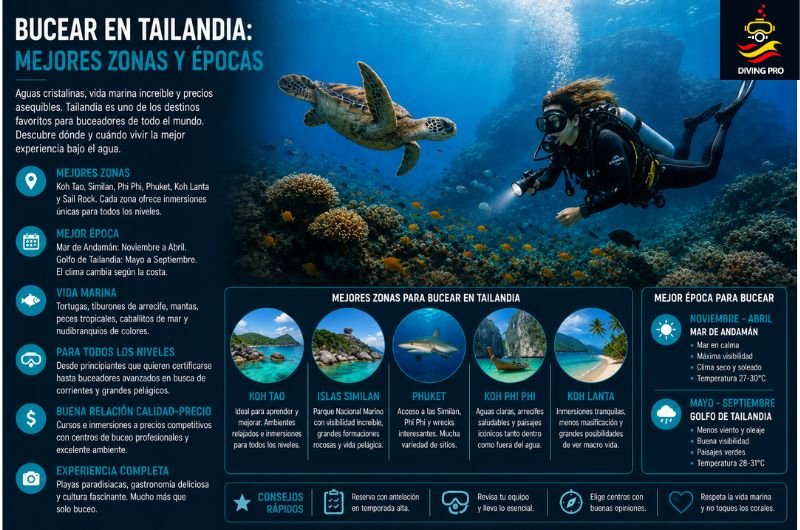 Bucear en Tailandia: mejores zonas y épocas
