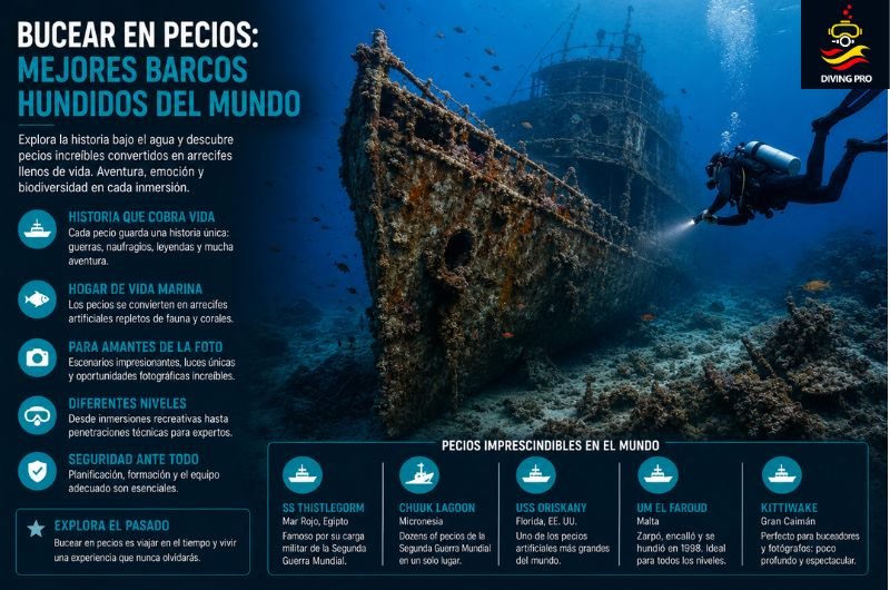 Bucear en pecios: mejores barcos hundidos del mundo