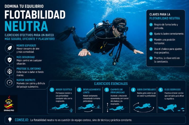 Cómo mantener la flotabilidad neutra: ejercicios efectivos Cómo mantener la flotabilidad neutra