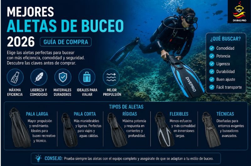 Mejores aletas de buceo 2026: guía de compra