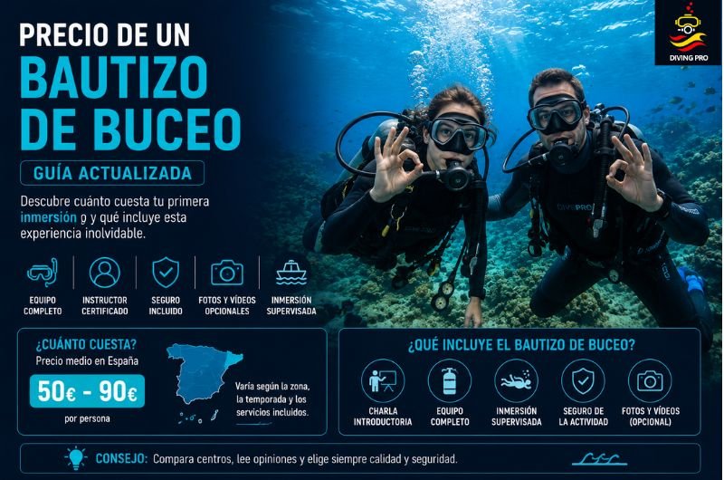 Precio de un bautizo de buceo: guía actualizada