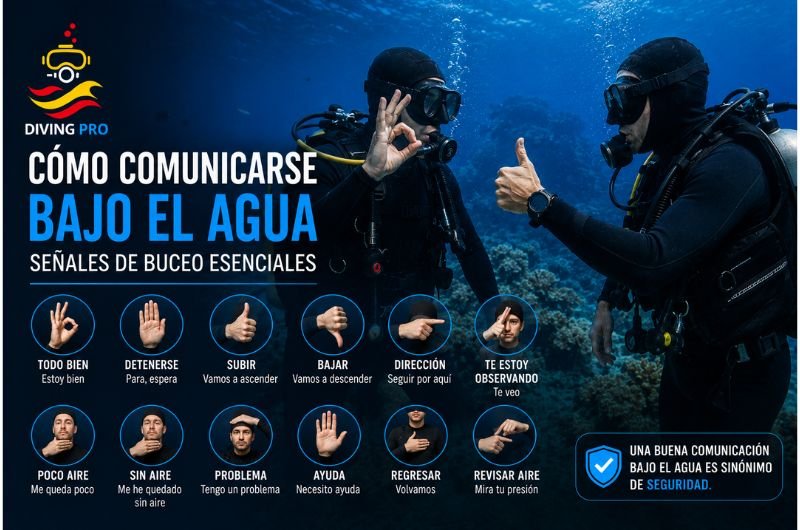 Señales de buceo esenciales