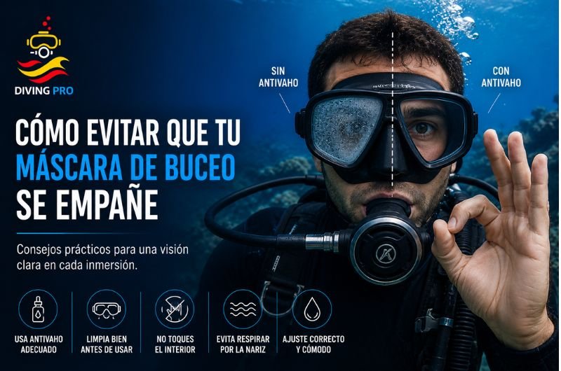 Evitar que tu máscara de buceo se empañe
