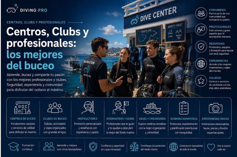 Centros, Clubs y profesionales: los mejores del buceo Centros, Clubs y profesionales del buceo