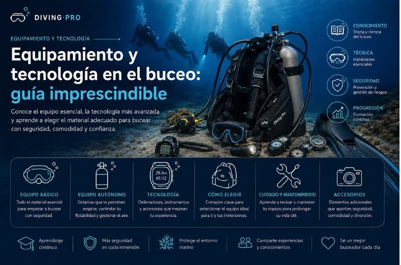 Equipamiento y tecnología en el buceo